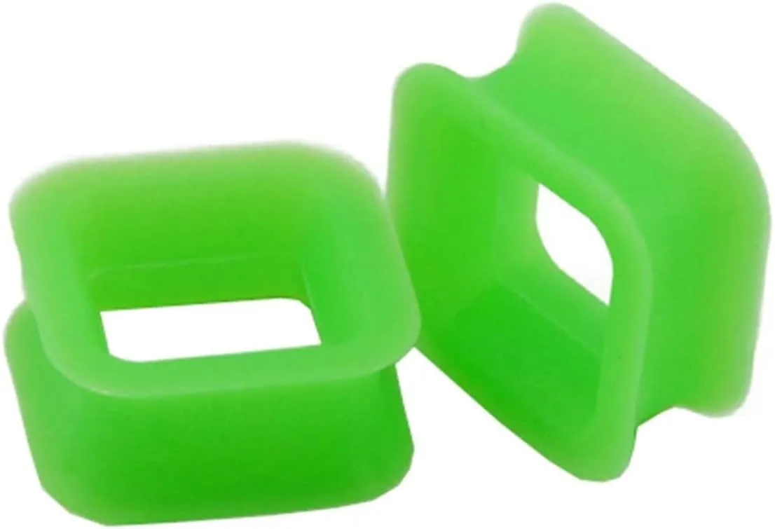 Ear Tunnels for Men, Gauges for Ears Silicone White Square Shape Pierced Earrings for Women 2pcs