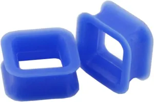Ear Tunnels for Men, Gauges for Ears Silicone White Square Shape Pierced Earrings for Women 2pcs
