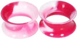 Ear Tunnels for Women, Ear Gauges for Men Silicone Multicolor Tunnel Pierced Earrings for Women 2pcs