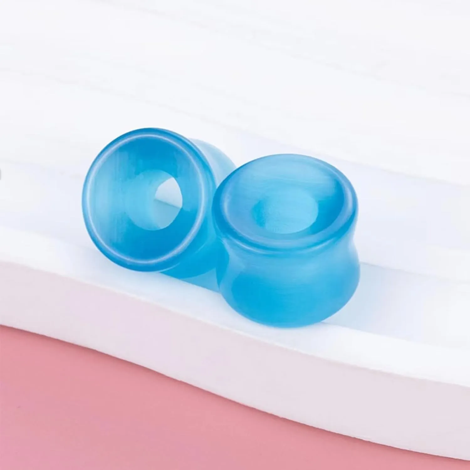 Ear Tunnels for Women, Stone Earring Gauges for Women Multicolor Stone Tunnel Pierced Earrings for Women 12pcs