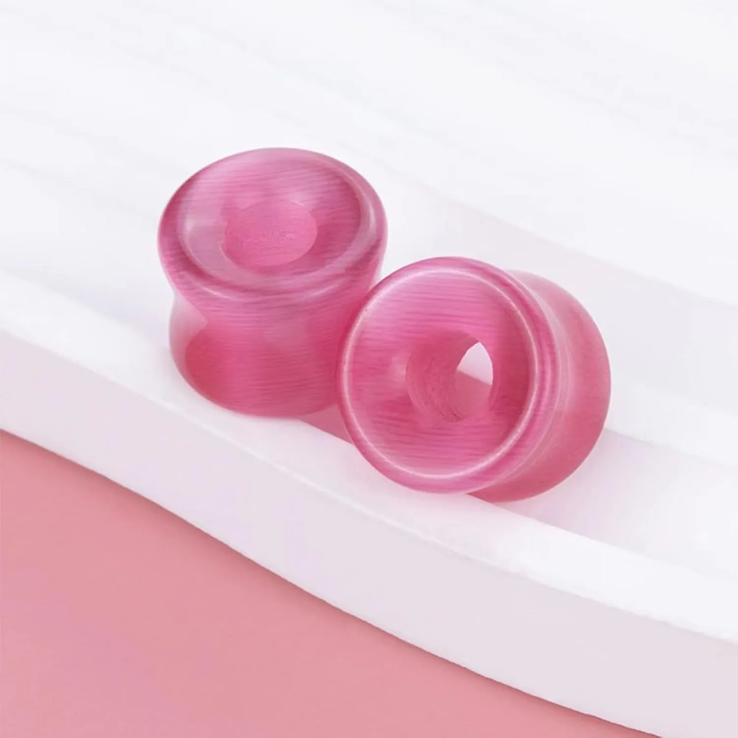 Ear Tunnels for Women, Stone Earring Gauges for Women Multicolor Stone Tunnel Pierced Earrings for Women 12pcs