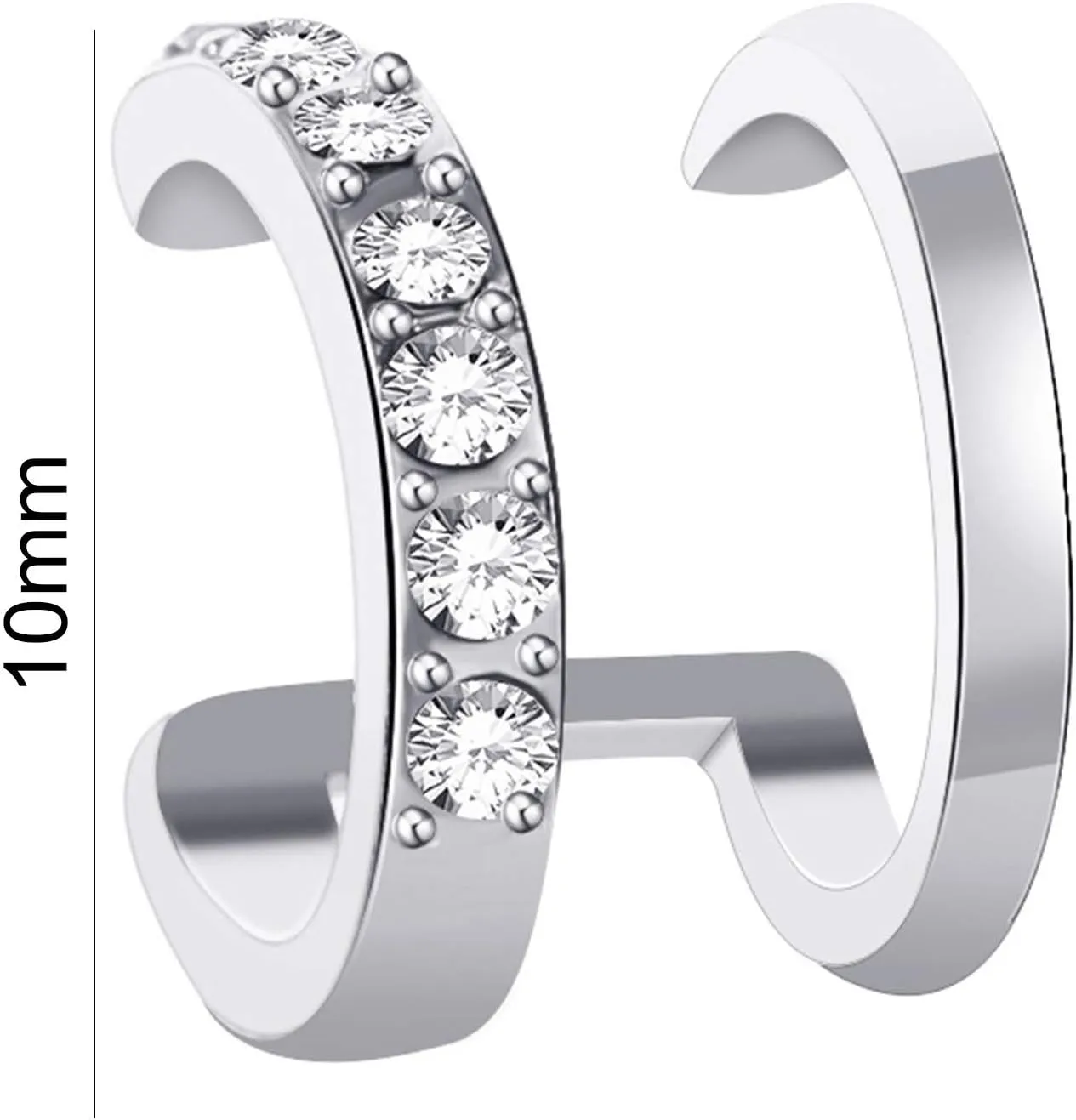Earring Hoop Stud Drop & Dangle, 1Pc Exquisite Double U-shaped No Piercing Rhinestone Ear Cuff Ear Clip Jewelry Accessory for Women Teen Girls Birthday Christmas Friends Gift