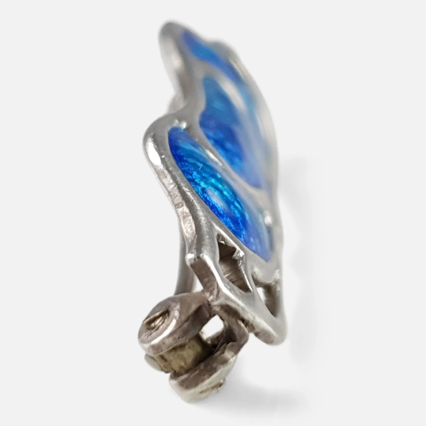 Edwardian Sterling Silver and Enamel Brooch, 1909