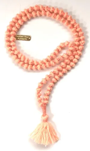 Embrace Global Unity  Wool Beads Mala Necklace, 6mm, 108 Beads, Hand Knotted - Light, Soft