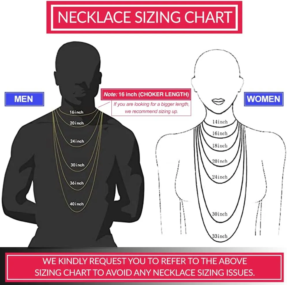 EMESLY Solid Miami Cuban Link Chain Gold/Silver Necklace (16, 18, 20, 22, 24, 30 Inches Length); Hip Hop Bracelet (8" Length) for Men & Women; Perfect Iced Out Bling Jewelry Gift