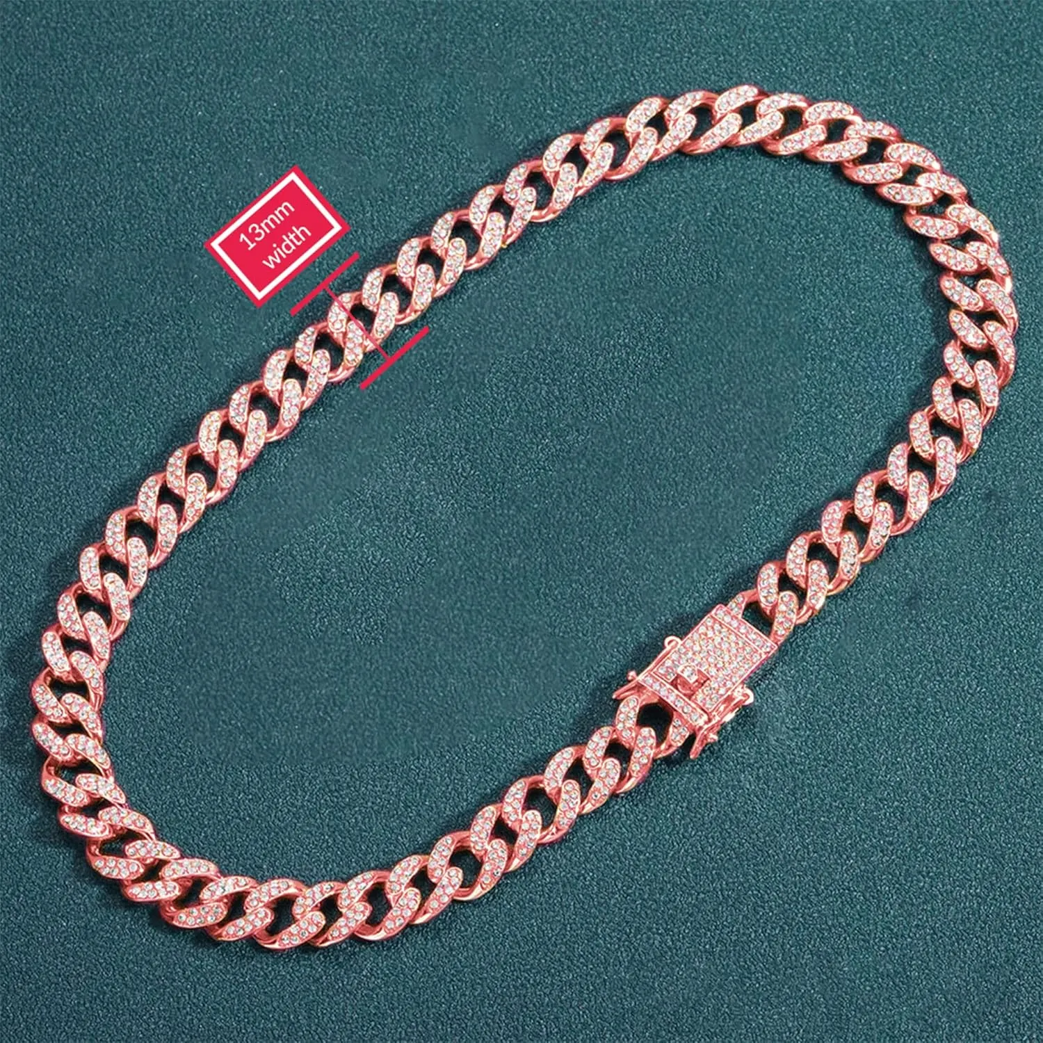 EMESLY Solid Miami Cuban Link Chain Gold/Silver Necklace (16, 18, 20, 22, 24, 30 Inches Length); Hip Hop Bracelet (8" Length) for Men & Women; Perfect Iced Out Bling Jewelry Gift