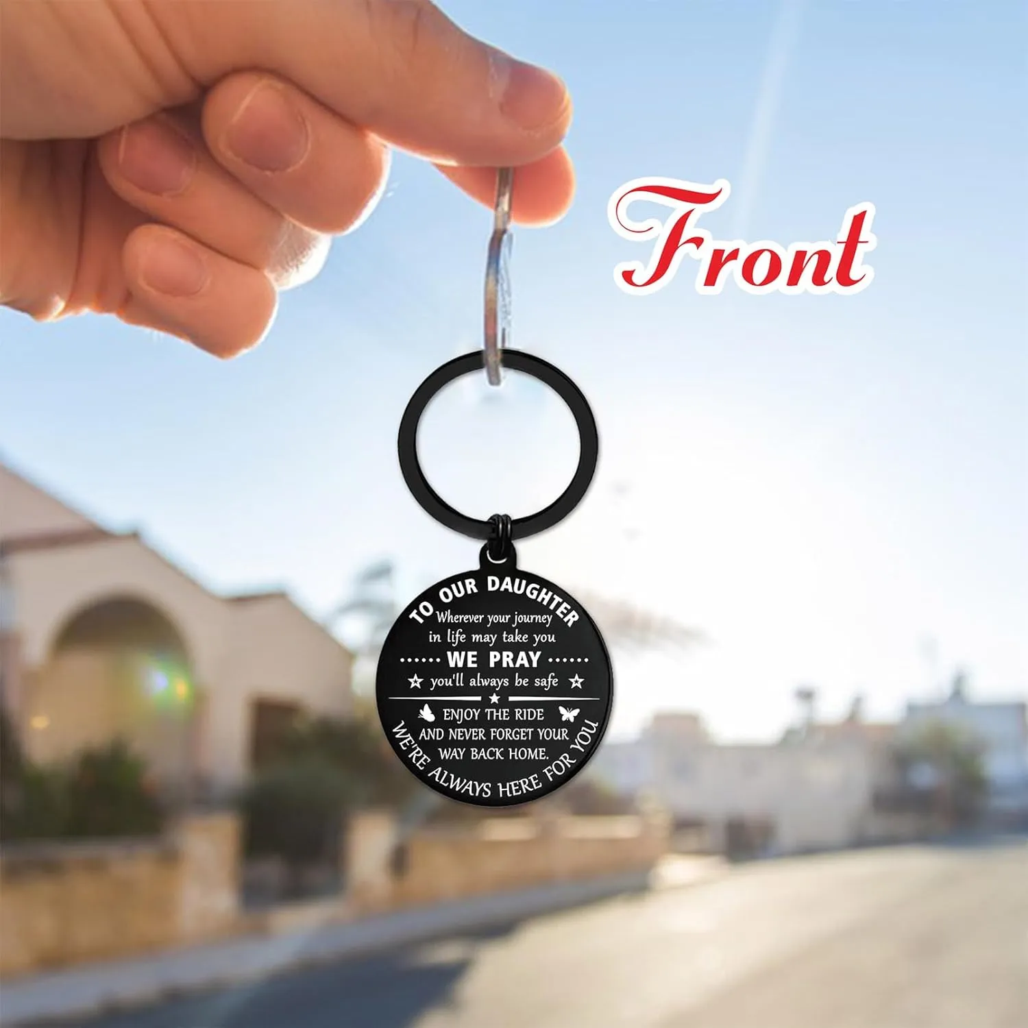 ENGZHI Daughter Gifts from Mom Dad, Daughter Keychain for Teen Girls, Love My Daughter for Birthday Graduation Mothers Day