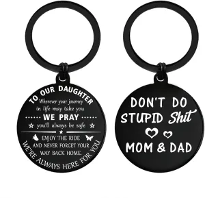 ENGZHI Daughter Gifts from Mom Dad, Daughter Keychain for Teen Girls, Love My Daughter for Birthday Graduation Mothers Day