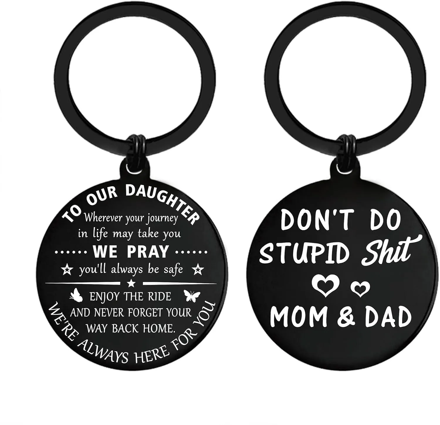 ENGZHI Daughter Gifts from Mom Dad, Daughter Keychain for Teen Girls, Love My Daughter for Birthday Graduation Mothers Day
