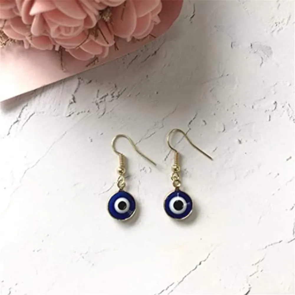 Evil Eye Dangle Earrings Vintage Round Blue Devil'S Eye Drop Earrings for Women Fashion Jewelry