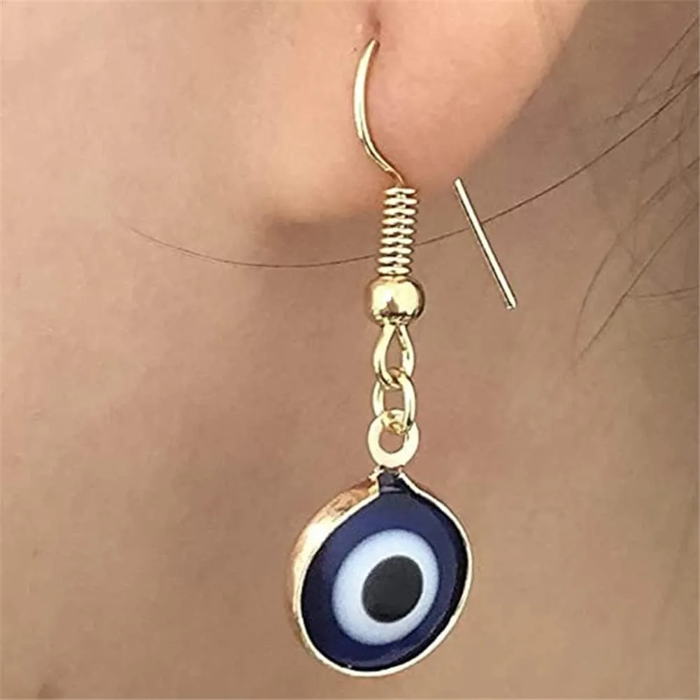 Evil Eye Dangle Earrings Vintage Round Blue Devil'S Eye Drop Earrings for Women Fashion Jewelry