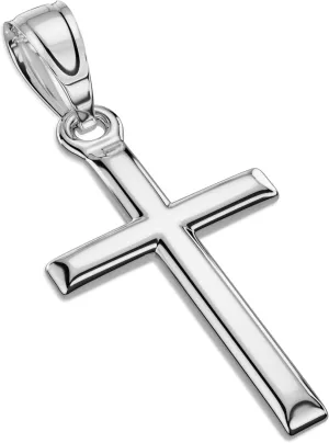 Exquisite Cross Necklace for Men and Women, Silver/Gold/Black Cross Chain with Top-grade 316L Stainless Steel Cross Pendant, 18-24 Inch Box/Byzantine Chains