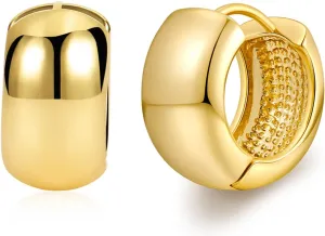 FAMARINE Gold Chunky Earrings for Women Thick Hoop Earrings Gift