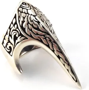 Fang Gothic Biker Retro Genuine Solid 925 Stelring Silver Turkish Handmade Luxury Men's Thumb Ring
