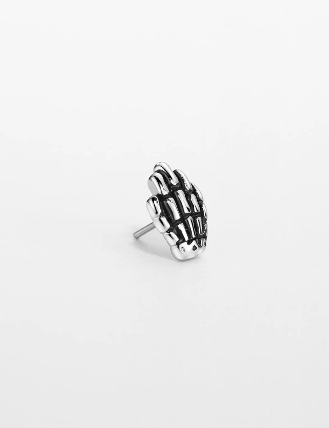 FANSING Skull Hand Labret Studs Threadless Push Pin Earrings 316L Surgical Steel Piercing Jewelry