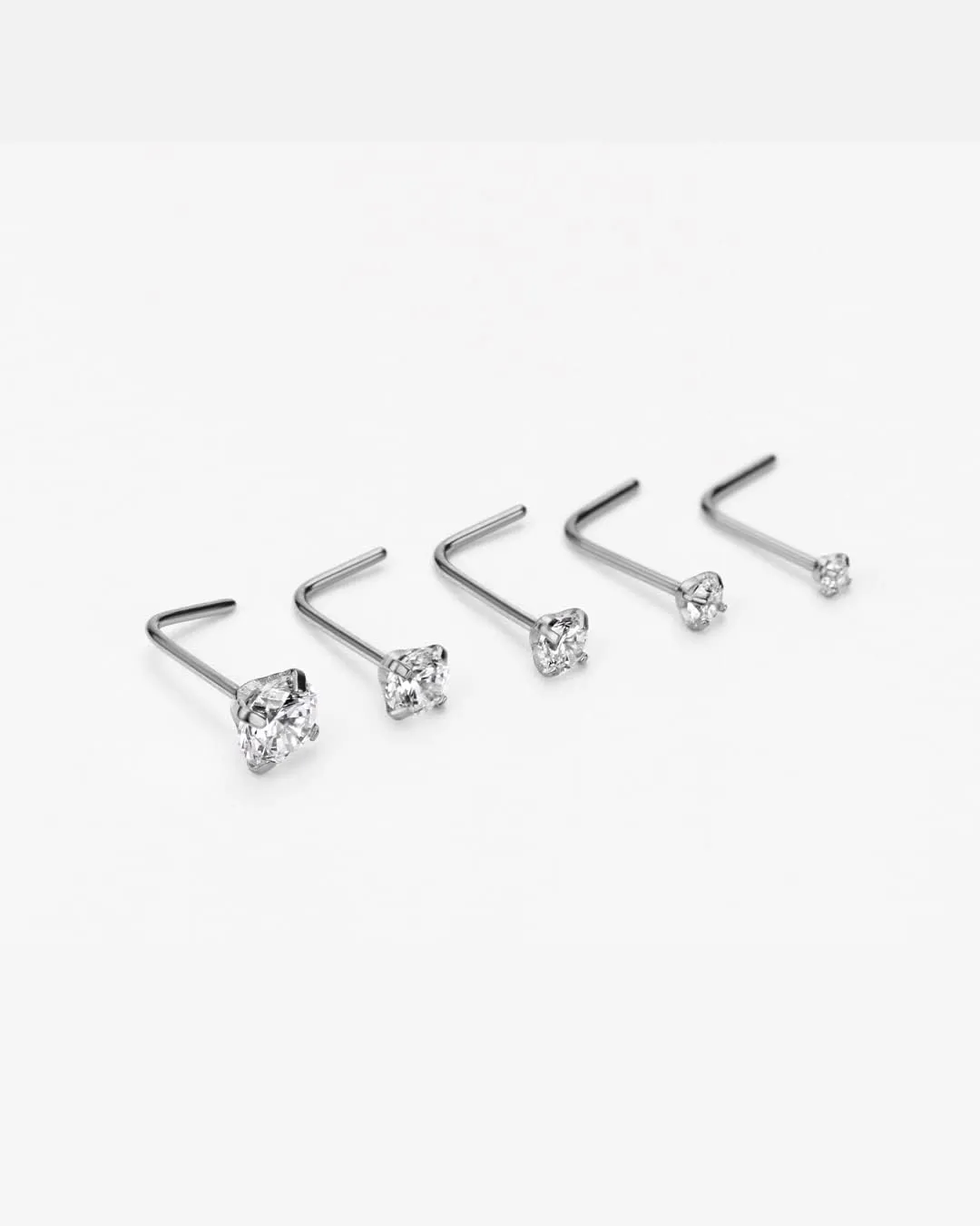 FANSING Surgical Steel L Shaped Nose Rings Studs