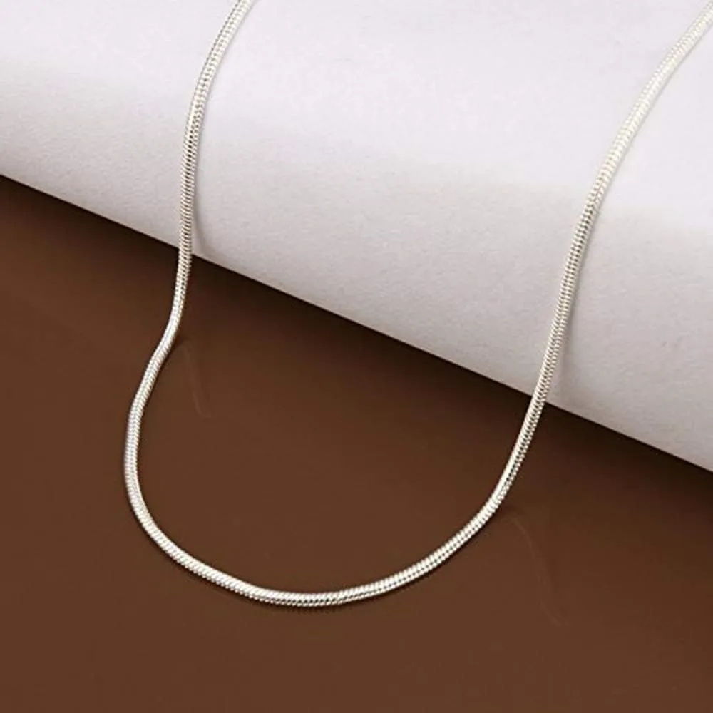 Fashion 925 Sterling Silver 1mm Snake Chain Necklace Jewelry Chain 16" - 30" for Men & Women (22 Inches)