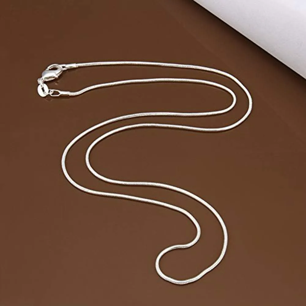Fashion 925 Sterling Silver 1mm Snake Chain Necklace Jewelry Chain 16" - 30" for Men & Women (22 Inches)