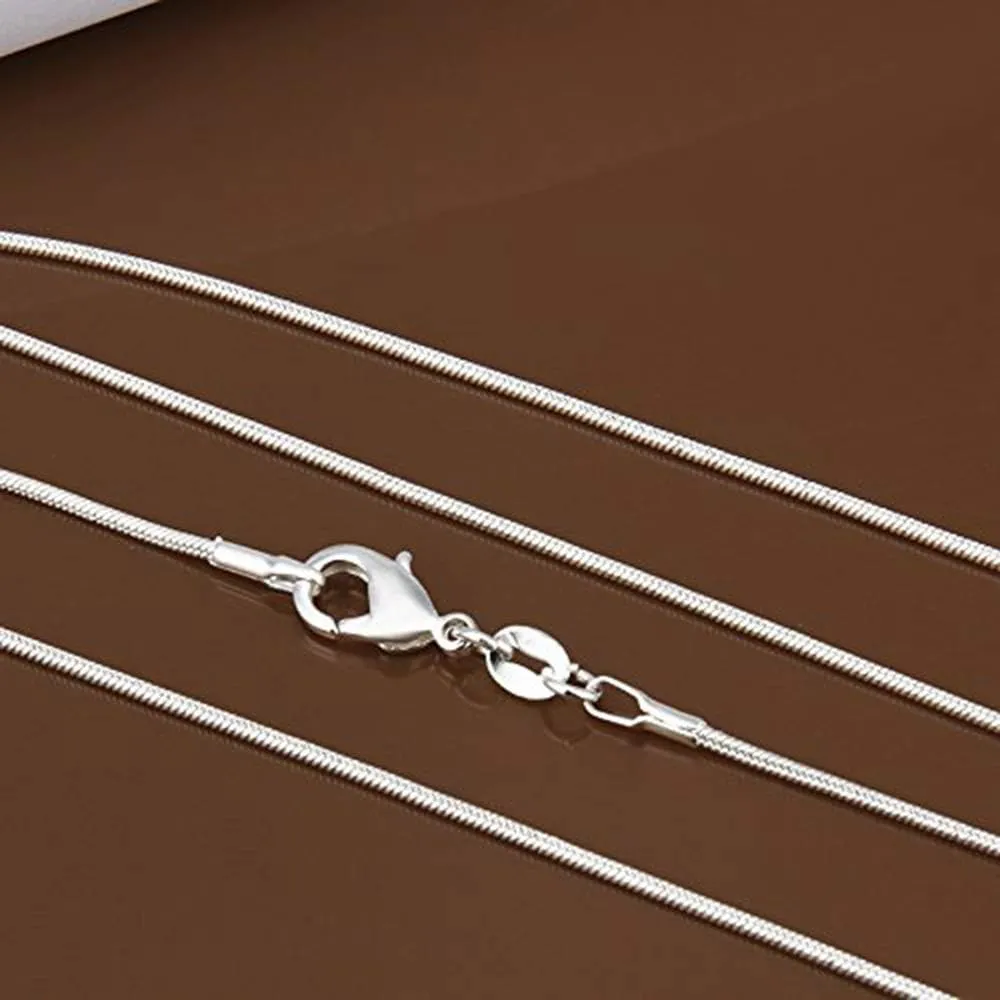 Fashion 925 Sterling Silver 1mm Snake Chain Necklace Jewelry Chain 16" - 30" for Men & Women (22 Inches)