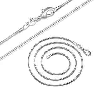 Fashion 925 Sterling Silver 1mm Snake Chain Necklace Jewelry Chain 16" - 30" for Men & Women (28 Inches)