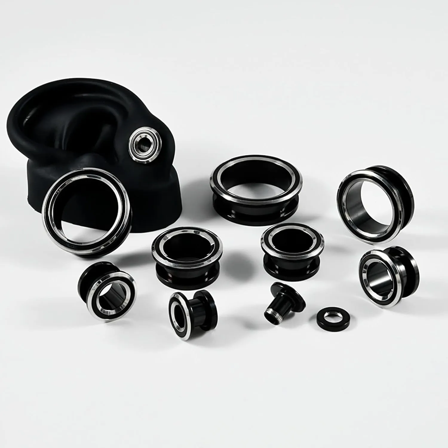 Flesh Tunnels for Ears, Stainless Steel Ear Gauges Screw Back Tunnel Unisex Piercing Gauge Earrings 2pcs