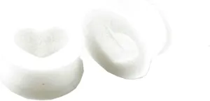 Flesh Tunnels for Ears, Tunnel Plug Earrings Silicone White Round with Heart Shape Body Piercing Jewelry for Ears 2pcs
