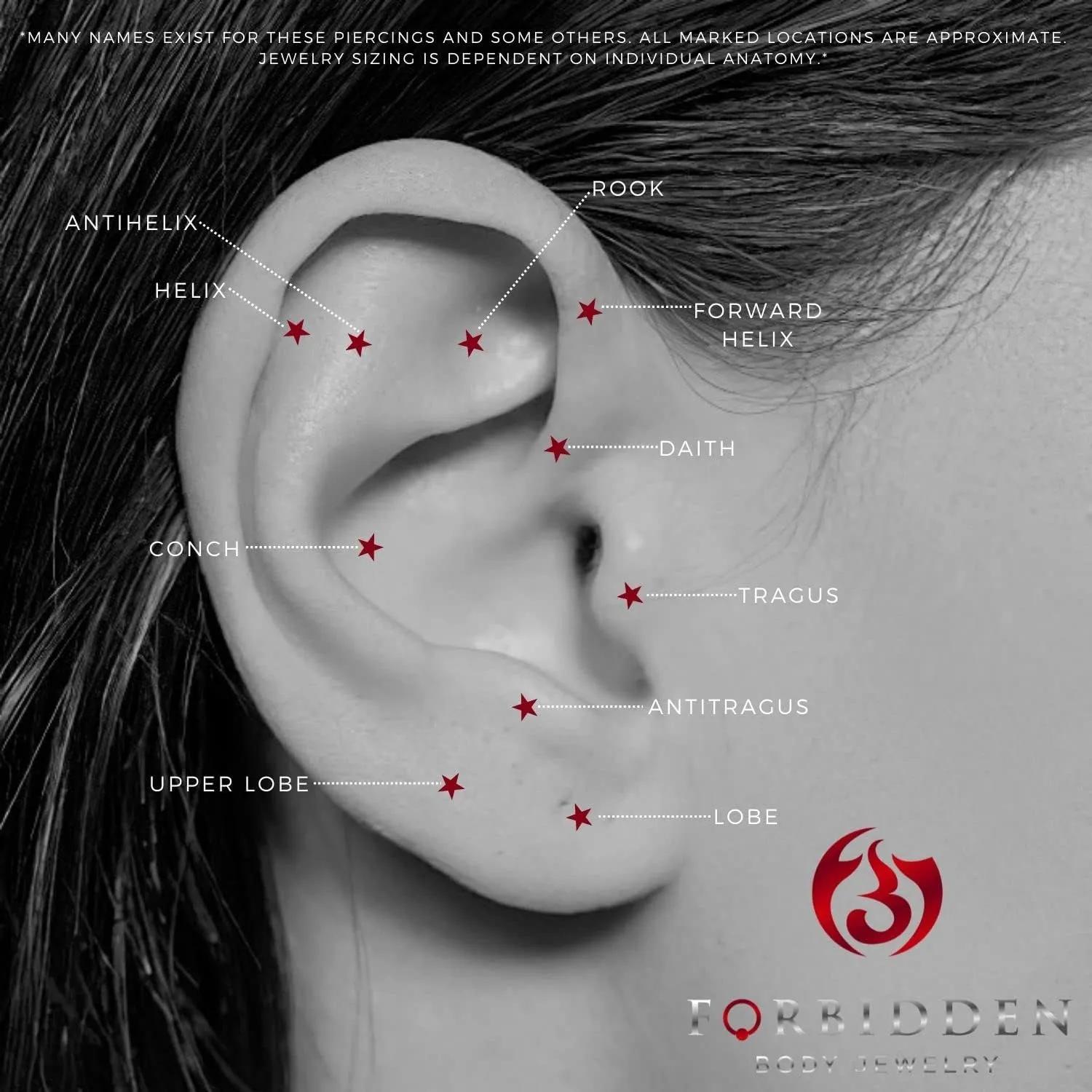 Forbidden Body Jewelry 16 g Titanium Internally Threaded CZ Triangle Flat Back Piercing Stud Earring, Helix, Cartilage, Labret, Monroe for Women or Men