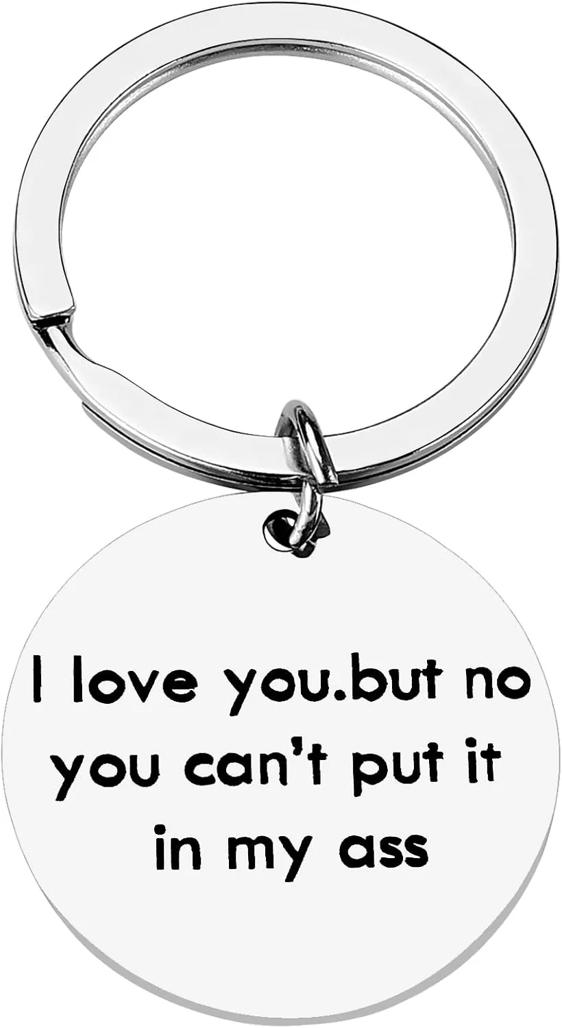 Funny Gag Dirty Gift for Women Men Novelty Couples Keychain Present for Him Her Mini Cute Boyfriend Girlfriend Key Ring Engrave Husband Wife Jewelry Gift for Valentine Anniversary Christmas