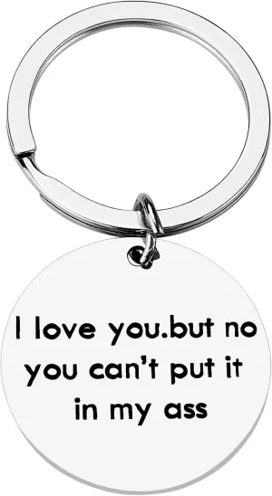 Funny Gag Dirty Gift for Women Men Novelty Couples Keychain Present for Him Her Mini Cute Boyfriend Girlfriend Key Ring Engrave Husband Wife Jewelry Gift for Valentine Anniversary Christmas