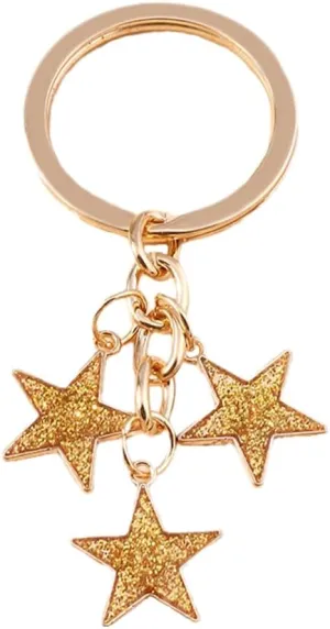 Fuqimanman2020 Glitter Star Charms Enameled Keychain for Women Girls Colorful Star Keyring with Tassel Purse Bag Decor