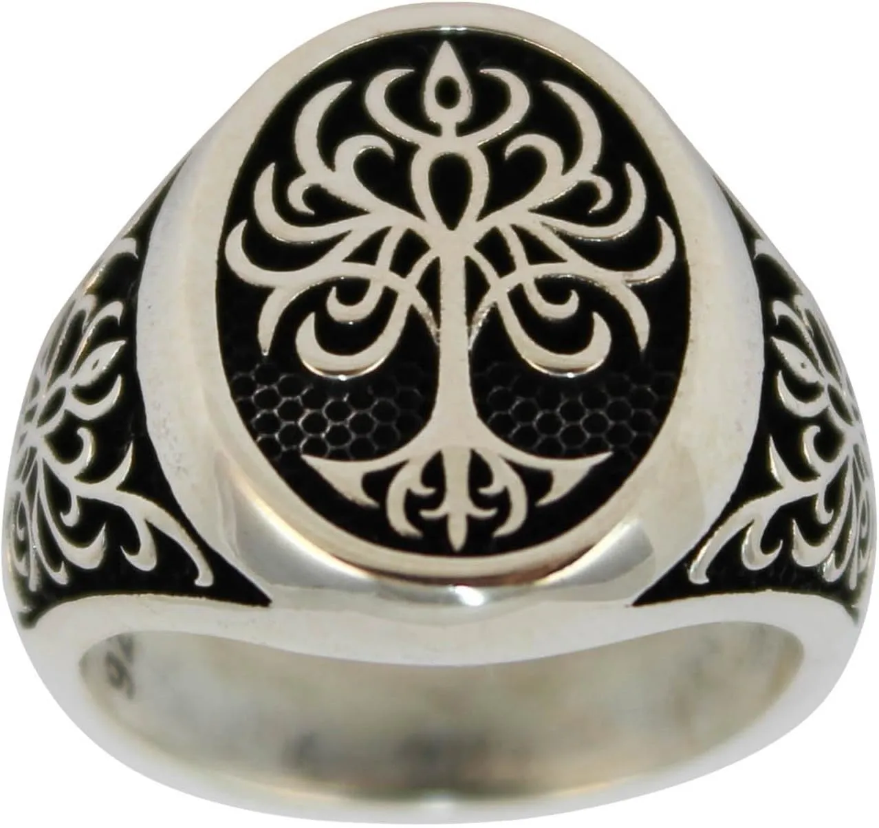 Genuine Solid 925 Sterling Silver Tree of Life Ring for Men