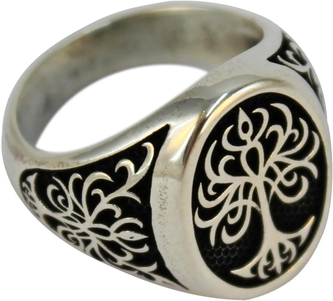 Genuine Solid 925 Sterling Silver Tree of Life Ring for Men