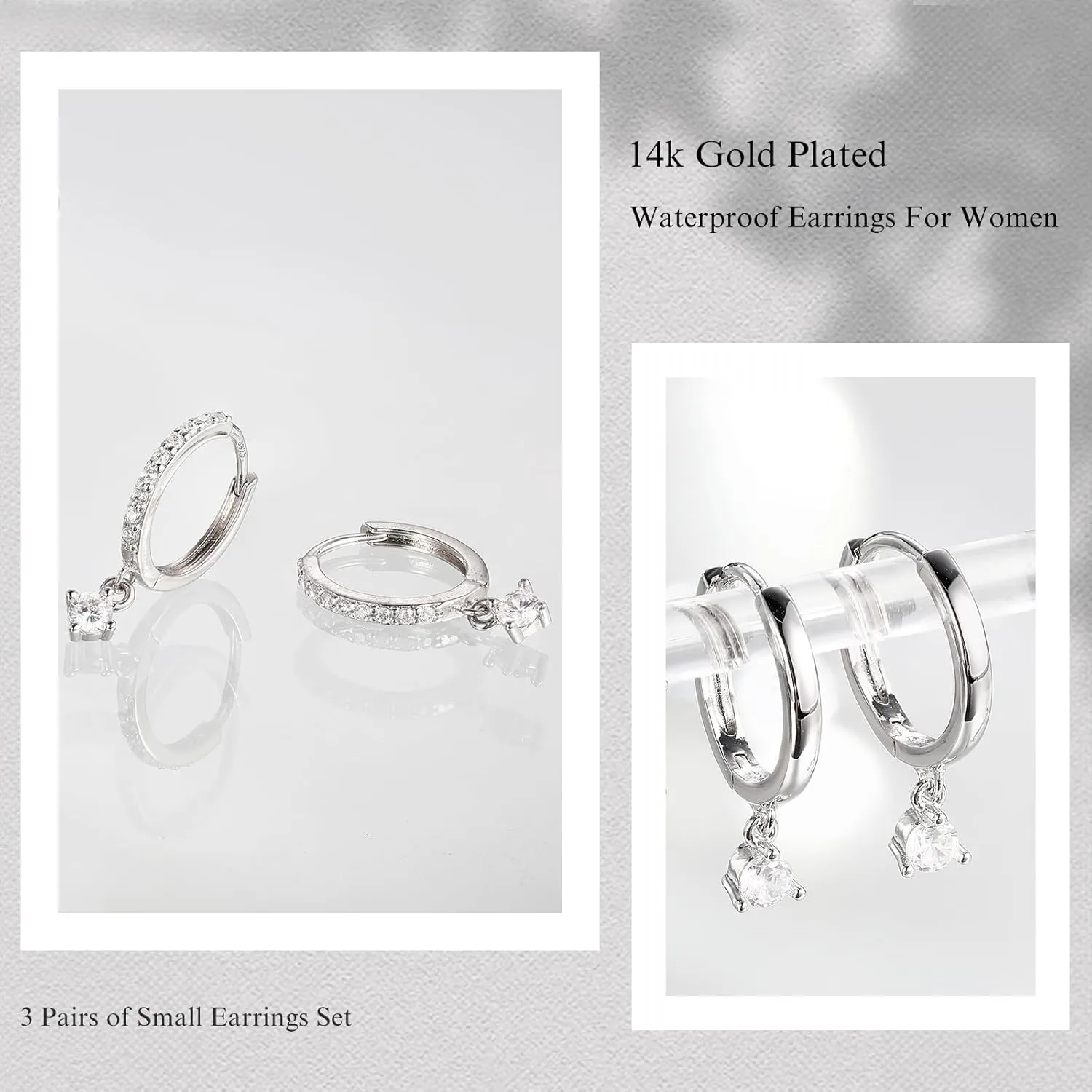 GEORGE  SMITH Sterling Silver Star Earrings for Women, 14K Gold Huggie Hoop Earring Sets for Multiple Piercing, Hypoallergenic Star Stud Set Earrings Stacks for Women Trendy Jewelry