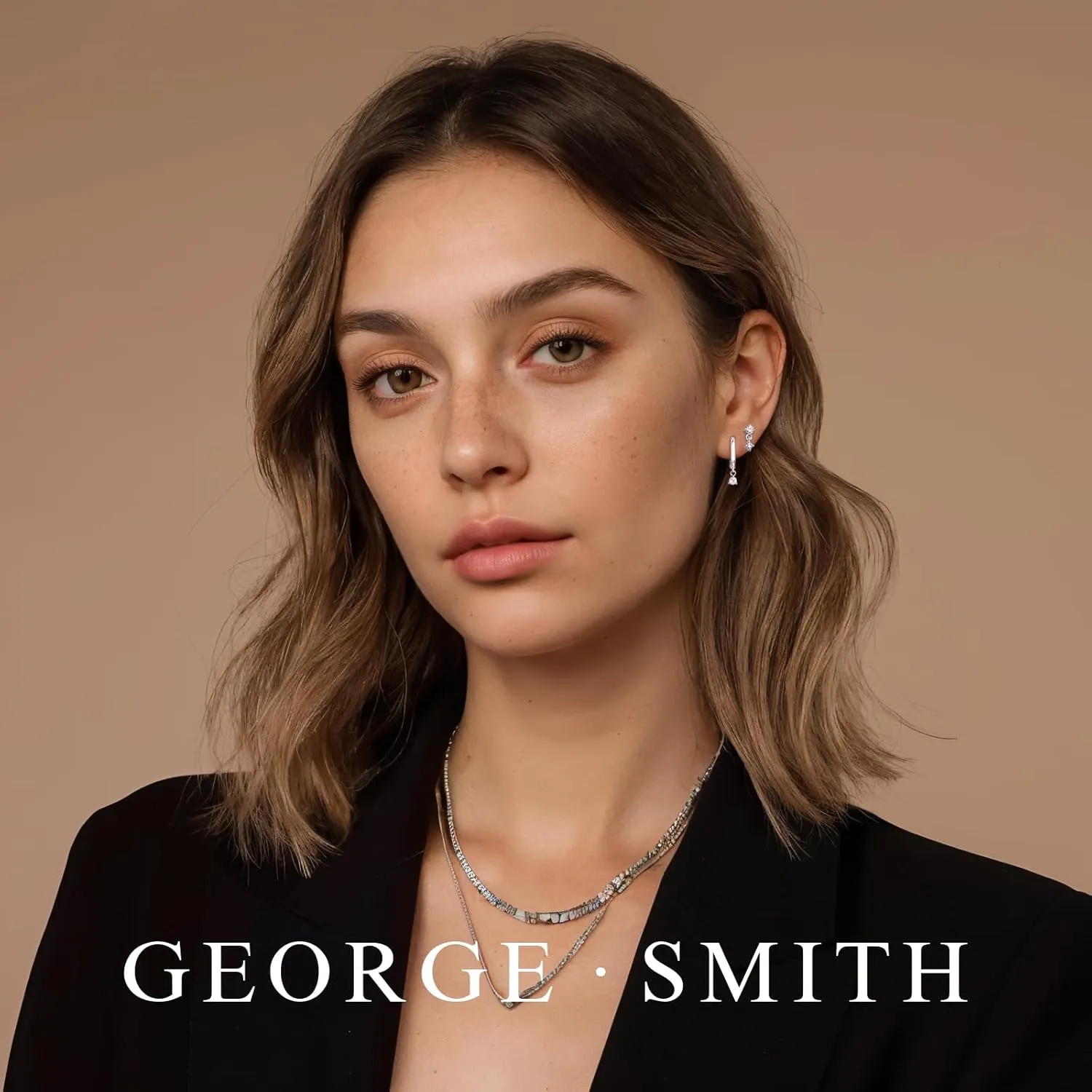 GEORGE  SMITH Sterling Silver Star Earrings for Women, 14K Gold Huggie Hoop Earring Sets for Multiple Piercing, Hypoallergenic Star Stud Set Earrings Stacks for Women Trendy Jewelry