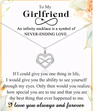 Gifts for Daughter Sister Girlfriend Granddaughter Niece, Infinity Heart Necklace Present on Christmas Birthday Mothers Day Valentines Day Graduation Back to School Easter Stocking Stuffers