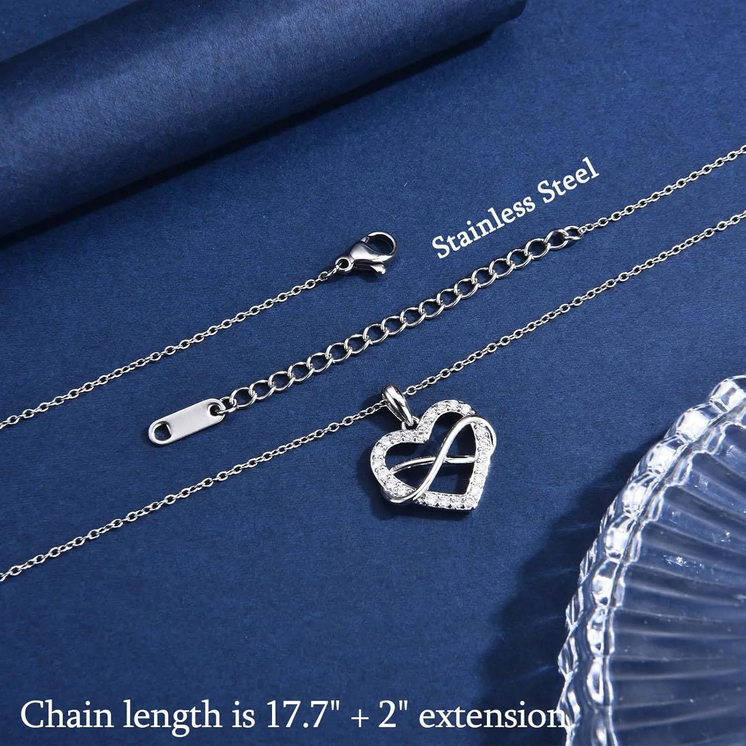 Gifts for Daughter Sister Girlfriend Granddaughter Niece, Infinity Heart Necklace Present on Christmas Birthday Mothers Day Valentines Day Graduation Back to School Easter Stocking Stuffers