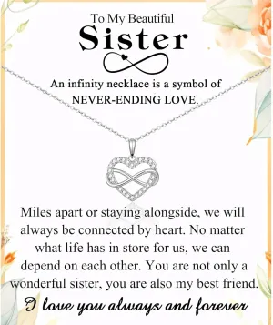 Gifts for Daughter Sister Girlfriend Granddaughter Niece, Infinity Heart Necklace Present on Christmas Birthday Mothers Day Valentines Day Graduation Back to School Easter Stocking Stuffers