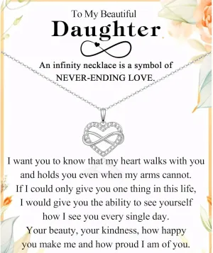 Gifts for Daughter Sister Girlfriend Granddaughter Niece, Infinity Heart Necklace Present on Christmas Birthday Mothers Day Valentines Day Graduation Back to School Easter Stocking Stuffers