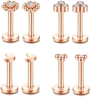 Gnoliew 16G 316L Stainless Steel Labret Monroe Lip Ring Studs Cartilage Helix Tragus Conch Daith Nose Piercing Jewelry.