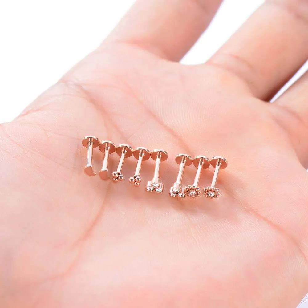Gnoliew 16G 316L Stainless Steel Labret Monroe Lip Ring Studs Cartilage Helix Tragus Conch Daith Nose Piercing Jewelry.