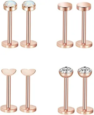 Gnoliew 16G 316L Stainless Steel Labret Monroe Lip Ring Studs Cartilage Helix Tragus Nose Piercing