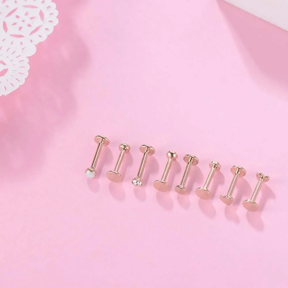 Gnoliew 16G 316L Stainless Steel Labret Monroe Lip Ring Studs Cartilage Helix Tragus Nose Piercing