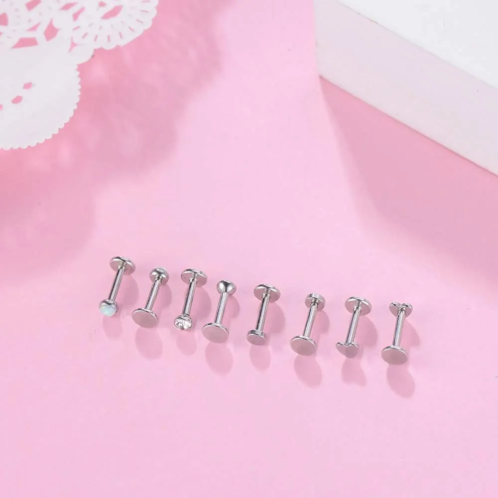 Gnoliew 16G 316L Stainless Steel Labret Monroe Lip Ring Studs Cartilage Helix Tragus Nose Piercing