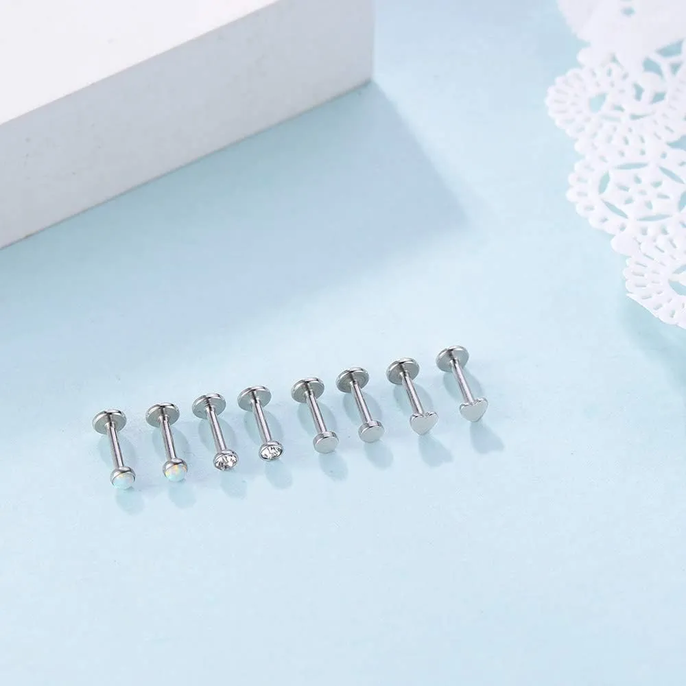 Gnoliew 16G 316L Stainless Steel Labret Monroe Lip Ring Studs Cartilage Helix Tragus Nose Piercing