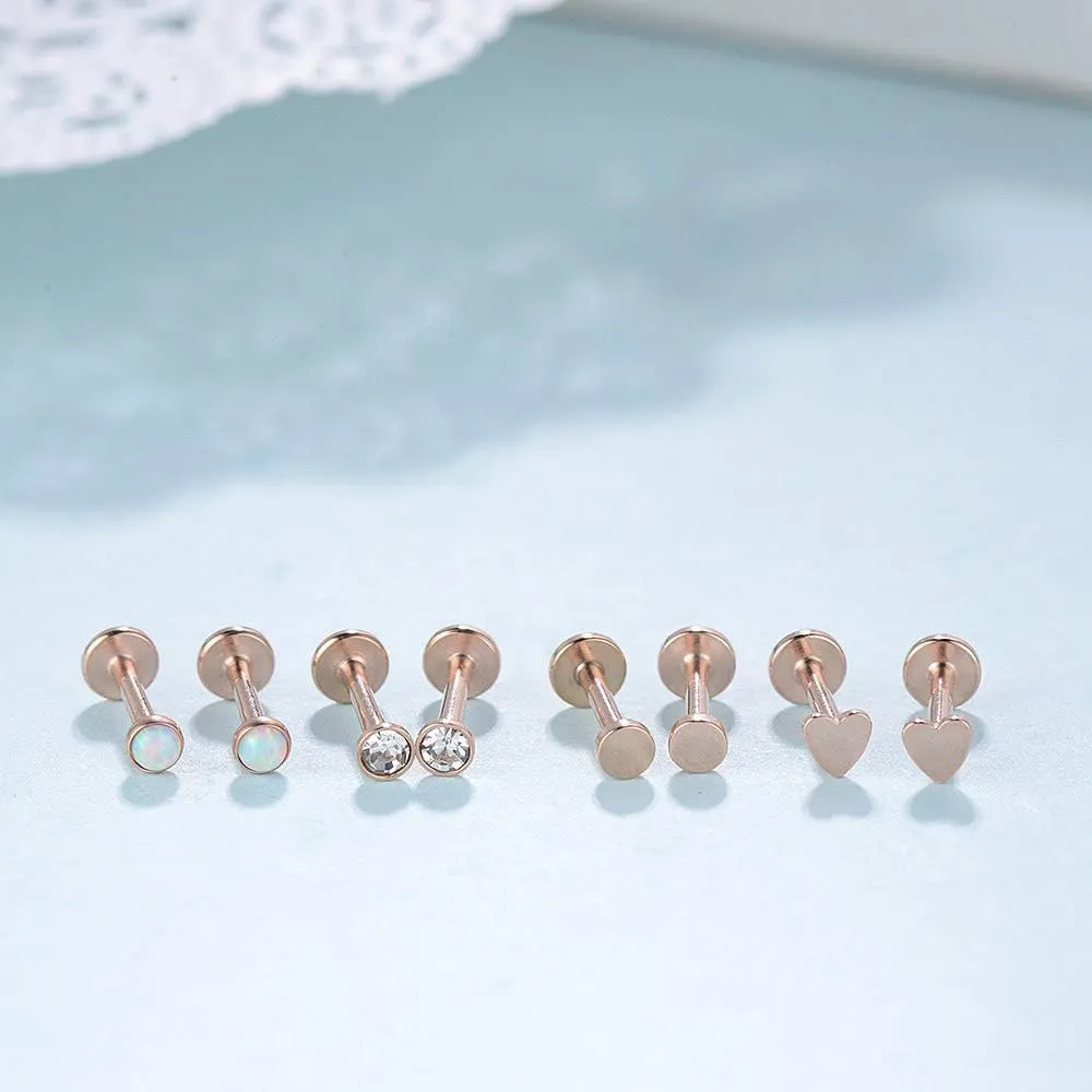 Gnoliew 16G 316L Stainless Steel Labret Monroe Lip Ring Studs Cartilage Helix Tragus Nose Piercing