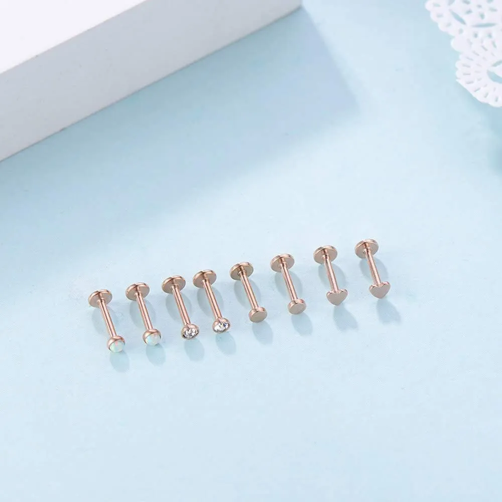 Gnoliew 16G 316L Stainless Steel Labret Monroe Lip Ring Studs Cartilage Helix Tragus Nose Piercing