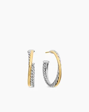 Gold and Silver Twist Hoop Earrings