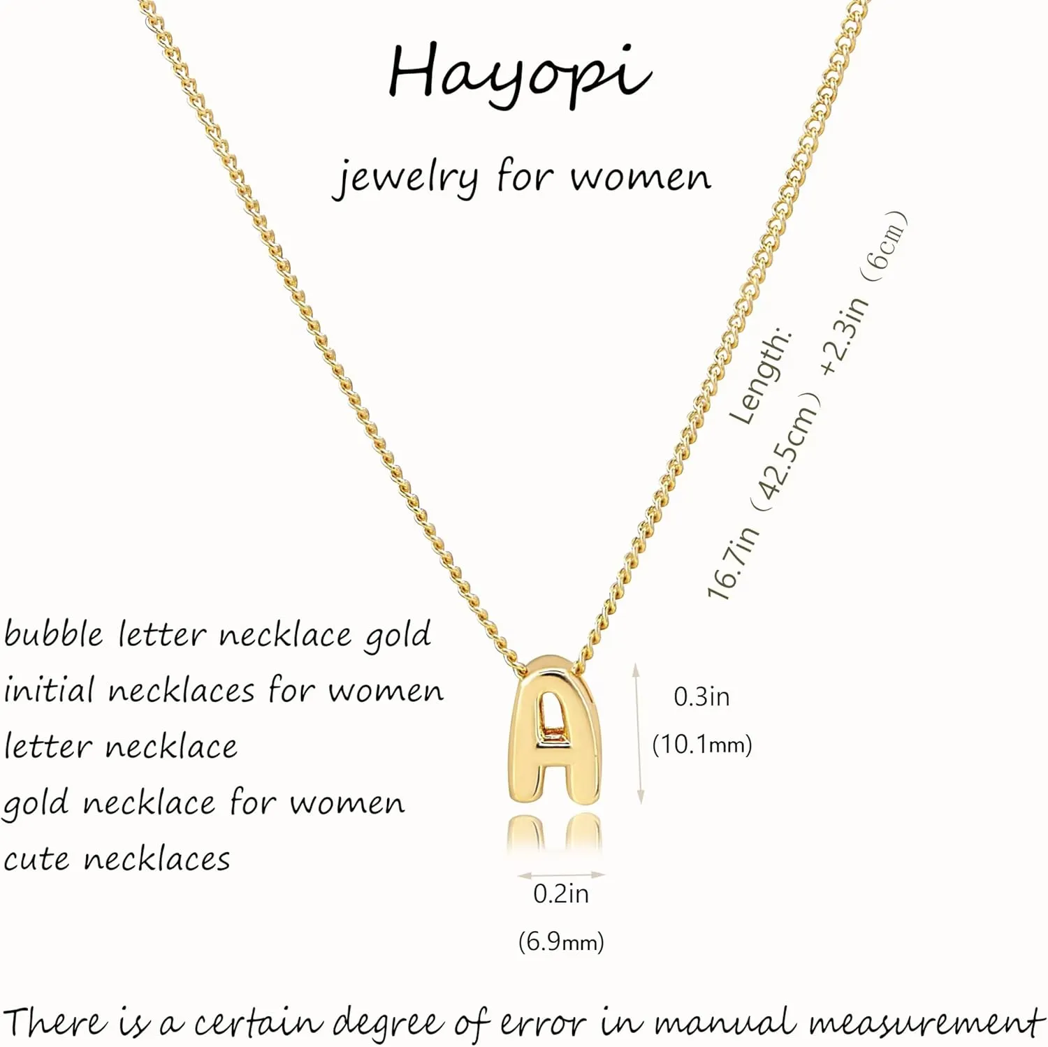 Gold Bubble Letter Necklace for Women,14K Gold Plated Initial Letter Necklace Prendant Name Necklace Dainty Charm Necklace Initial Necklaces for Women Trendy Gold Jewelry Personalized Gifts