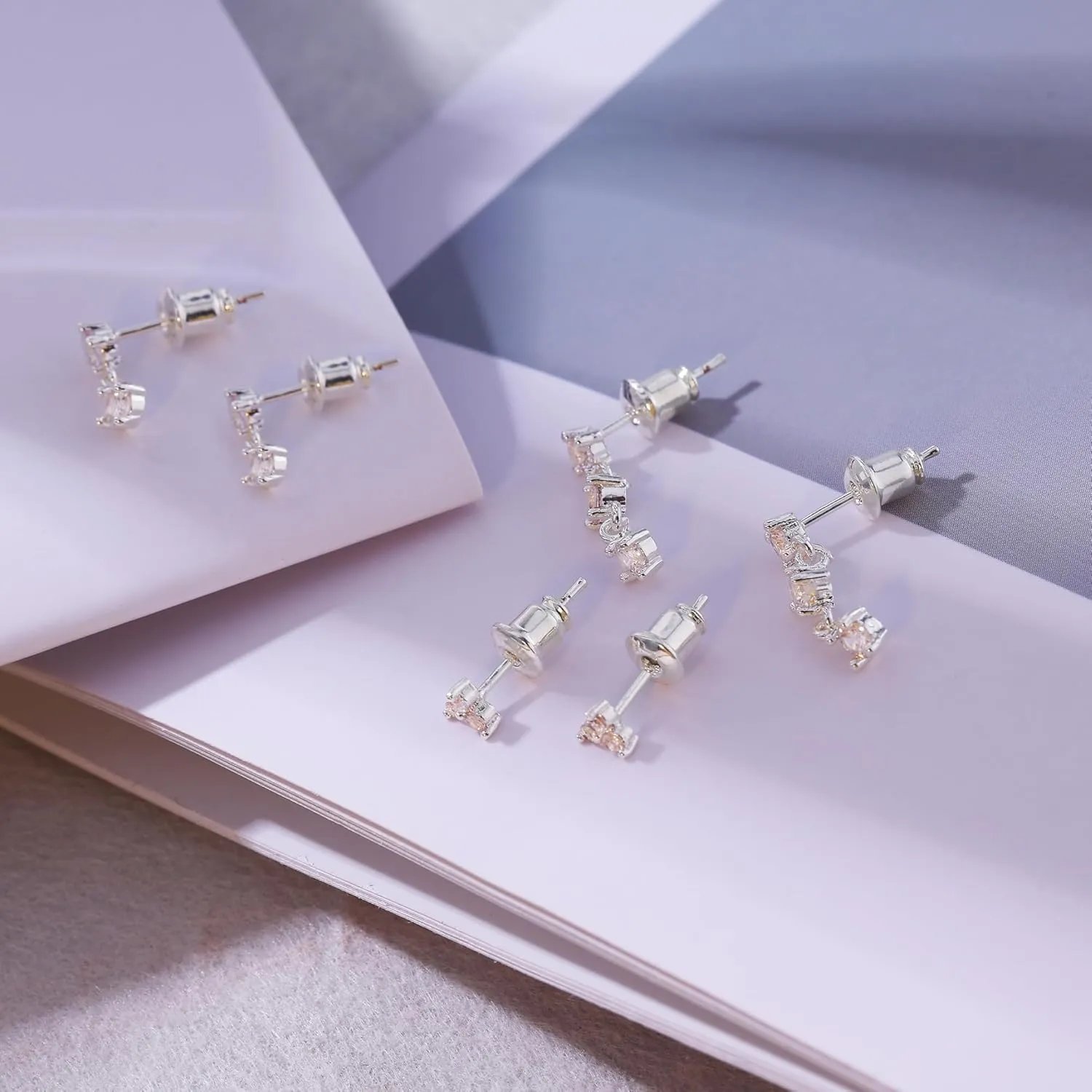 Gold Earrings for Women Trendy,Dainty Dangle Earrings 14K Gold Plated Huggie Hoop Earrings Hypoallergenic Cartilage Earring Set Cute Drop Dangle Earrings Simple Cross Heart Earrings Jewelry
