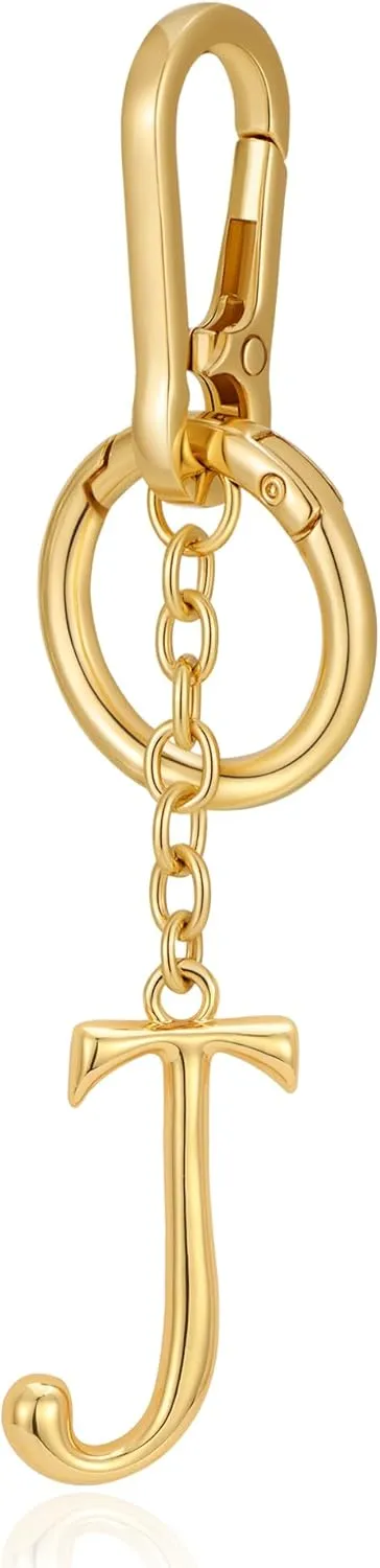 Gold Letter Keychain for Women, Initial A-Z Enamel Bag Charm Fashion Cute Keychain for Handbag Accessories Gifts